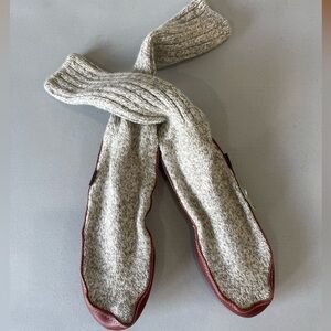 Acorn The Original Slipper Sock wool sock with leather & suede bottom unisex NWT